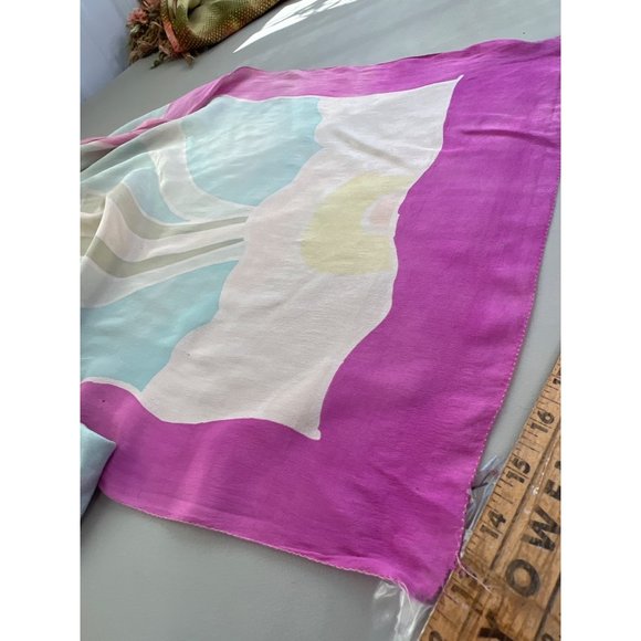 Vintage Floral Mid Print Shawl Silk Scarf Lightweight Neck Wrap Bandana Fashion - Picture 5 of 6